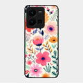 Garden of Delights Glass Case Cover For Vivo Y35