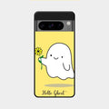 Ghost With Flower Glass Case Cover For Google Pixel 8 Pro 5G