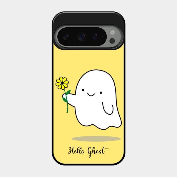Ghost With Flower Glass Case Cover For Google Pixel 9 Pro 5G
