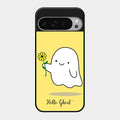 Ghost With Flower Glass Case Cover For Google Pixel 9 Pro Xl