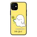 Ghost With Flower Glass Case Cover For iPhone 12 mini