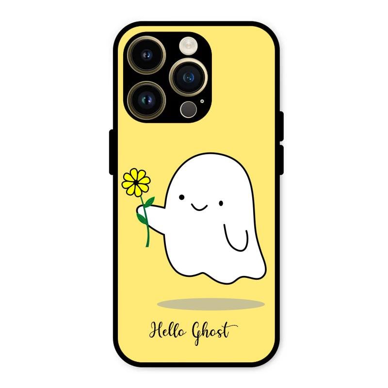 Ghost With Flower Glass Case Cover For iPhone 14 Pro