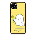 Ghost With Flower Glass Case Cover For iPhone 14