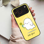 Ghost With Flower Glass Case Cover For iPhone 17 Pro