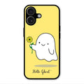 Ghost With Flower Glass Case Cover For iPhone 17