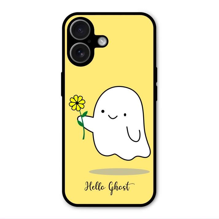 Ghost With Flower Glass Case Cover For iPhone 17