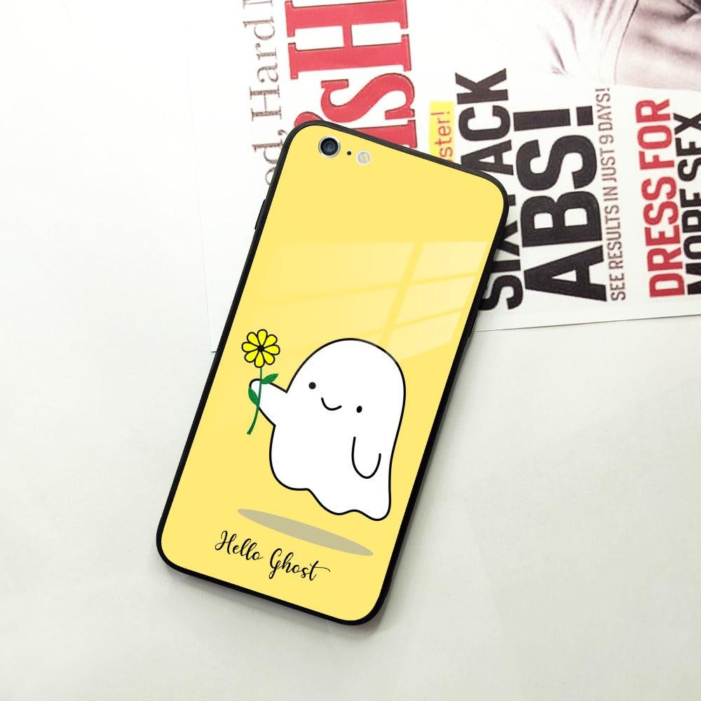 Ghost With Flower Glass Case Cover For iPhone - ShopOnCliQ