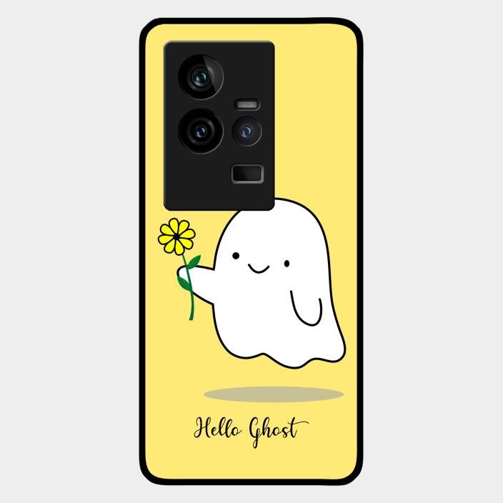 Ghost With Flower Glass Case Cover For Iqoo 11 5G