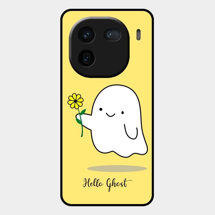 Ghost With Flower Glass Case Cover For Iqoo 12 5G