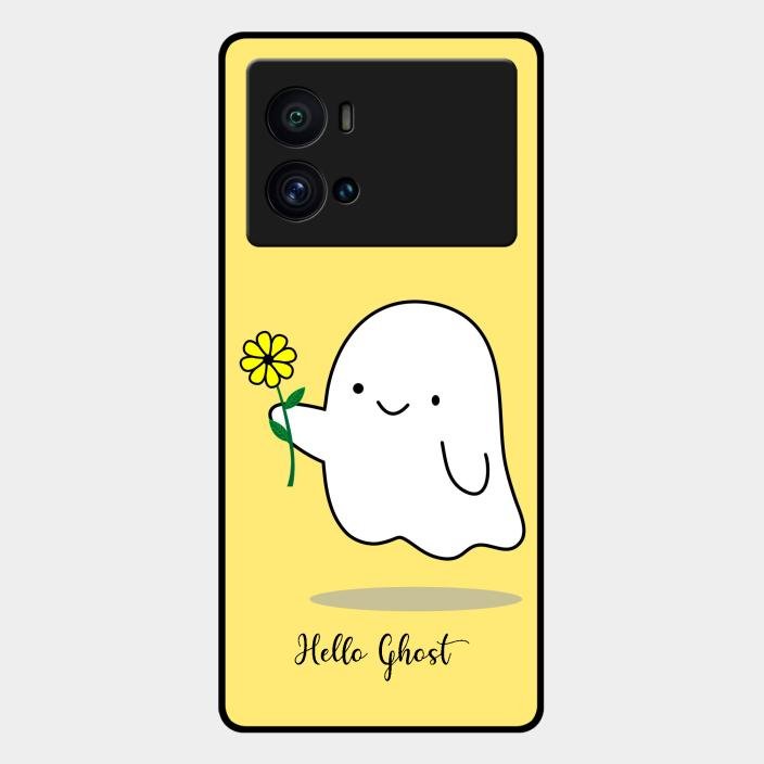Ghost With Flower Glass Case Cover For Iqoo 9 Pro 5G