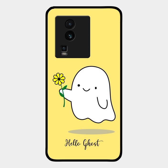 Ghost With Flower Glass Case Cover For Iqoo Neo 7 Pro 5G