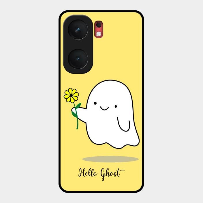 Ghost With Flower Glass Case Cover For Iqoo Neo 9 Pro 5G