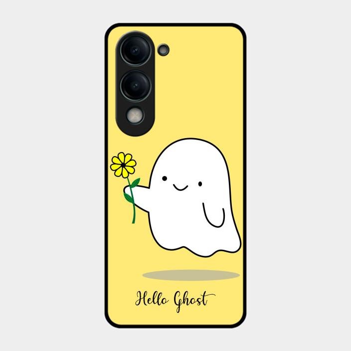 Ghost With Flower Glass Case Cover For Iqoo Z10 Lite