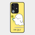 Ghost With Flower Glass Case Cover For iQOO Z10x 5G