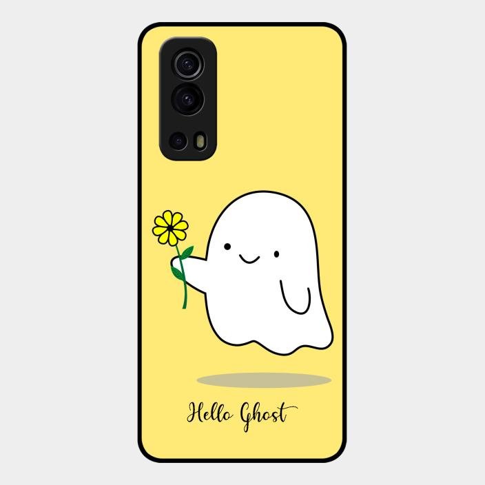 Ghost With Flower Glass Case Cover For Iqoo Z3 5G