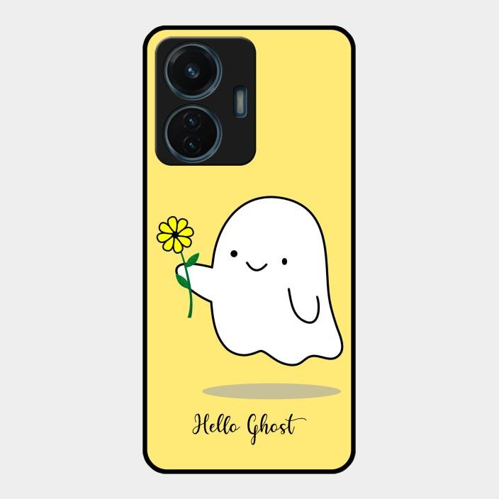 Ghost With Flower Glass Case Cover For Iqoo Z6 44W