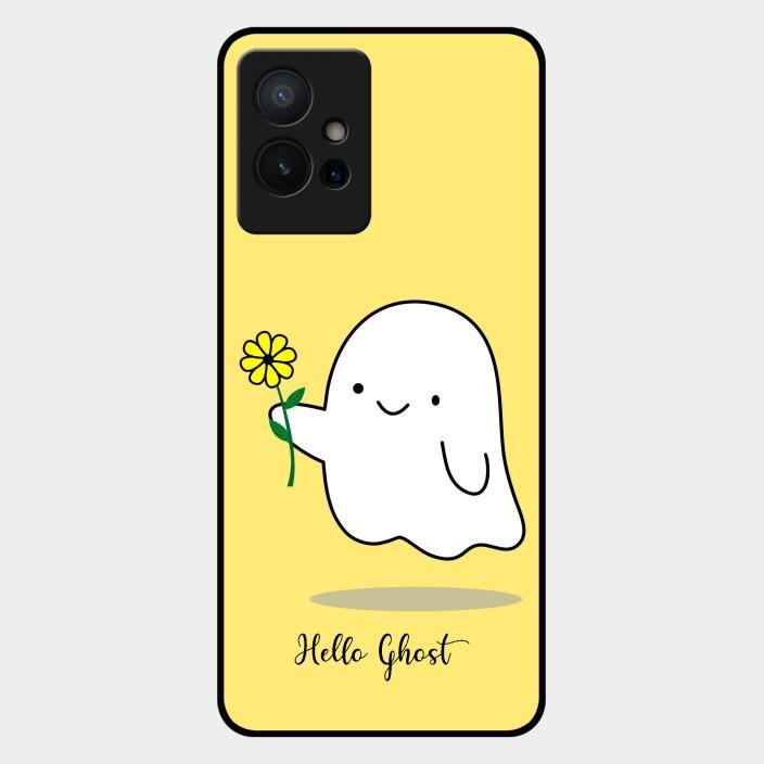 Ghost With Flower Glass Case Cover For Iqoo Z6 5G