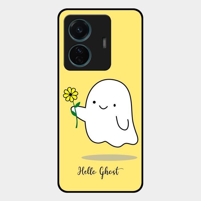 Ghost With Flower Glass Case Cover For Iqoo Z6 Pro 5G