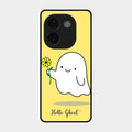 Ghost With Flower Glass Case Cover For Iqoo Z9S Pro 5G