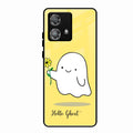 Ghost With Flower Glass Case Cover For Motorola Edge 40 5G