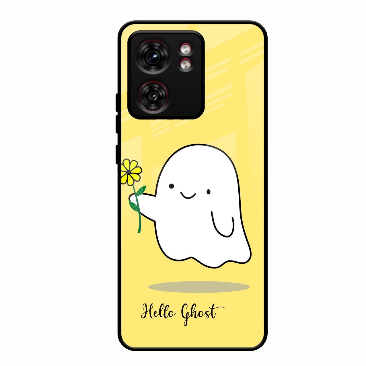 Ghost With Flower Glass Case Cover For Motorola Edge 40