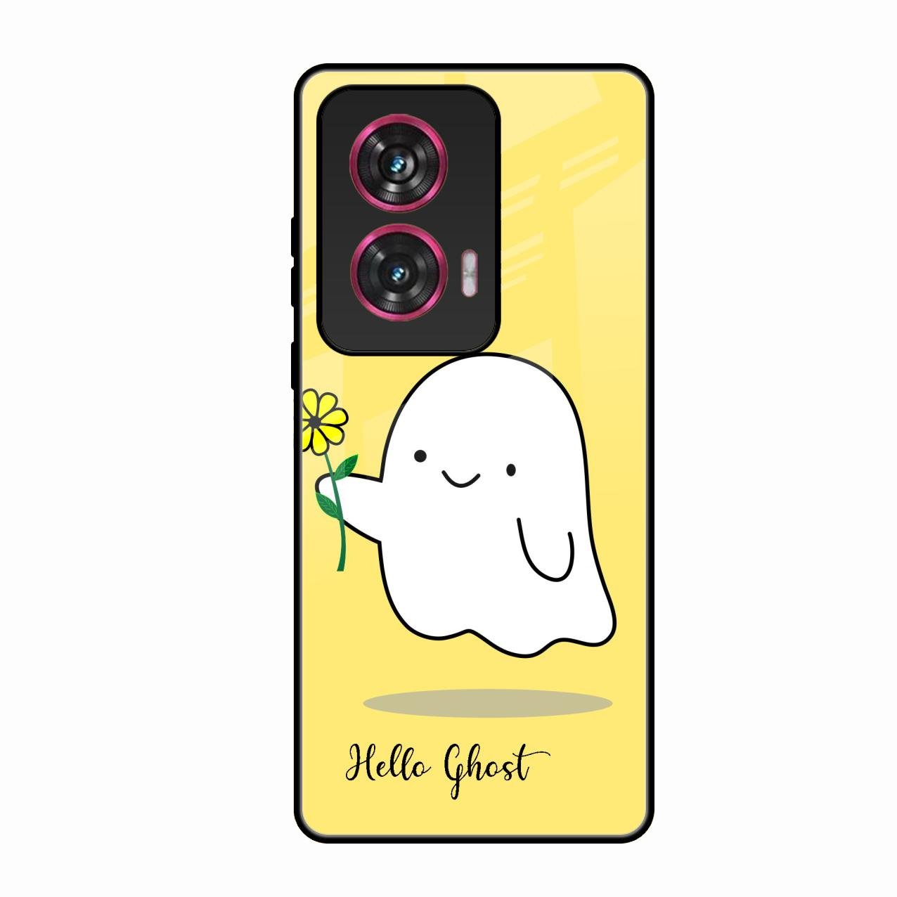 Ghost With Flower Glass Case Cover For Motorola Edge 50 Fusion 5G