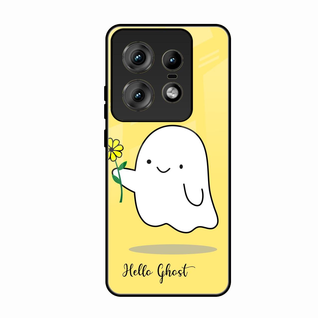 Ghost With Flower Glass Case Cover For Motorola Edge 50 Pro