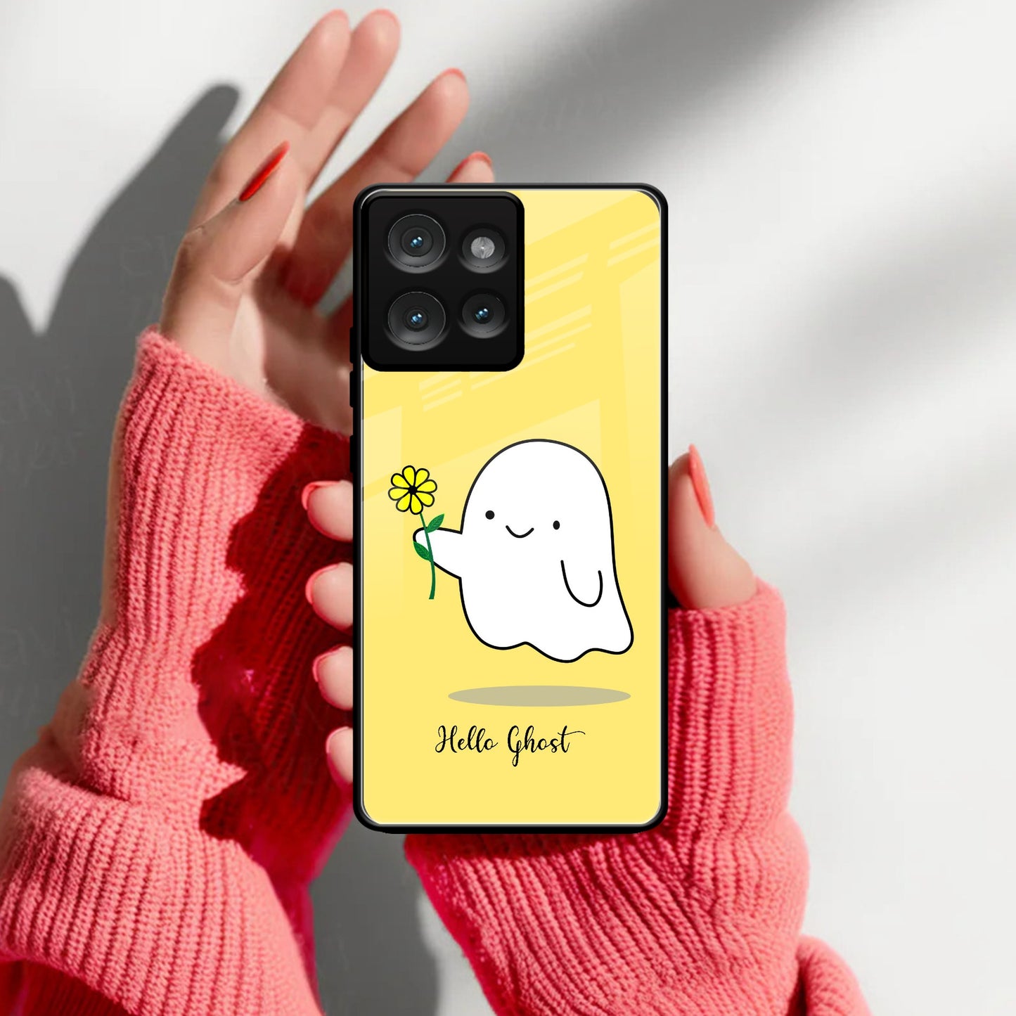 Ghost With Flower Glass Case Cover For Motorola