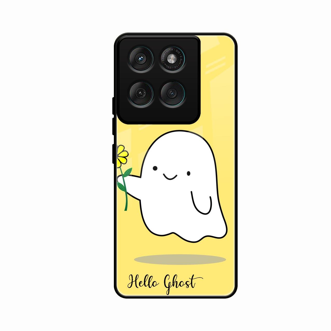 Ghost With Flower Glass Case Cover For Motorola Edge 60 Fusion 5G