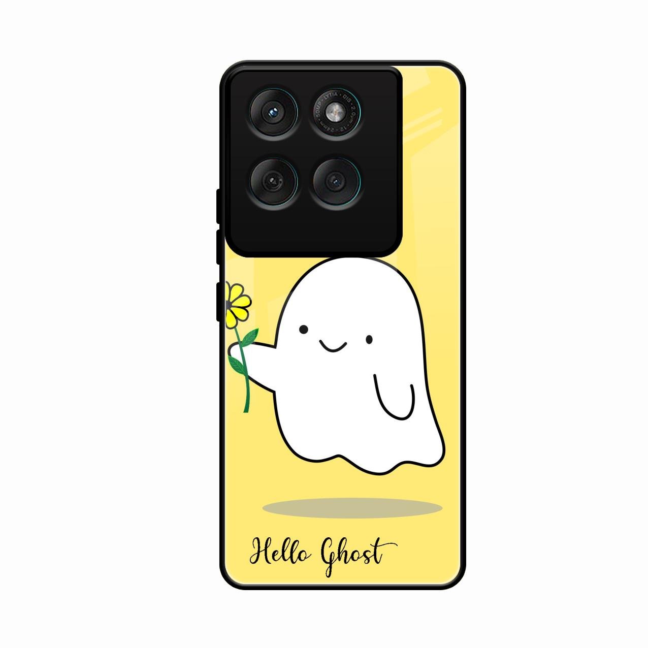 Ghost With Flower Glass Case Cover For Motorola Edge 60 Pro 5G