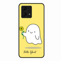 Ghost With Flower Glass Case Cover For Motorola g84 5G