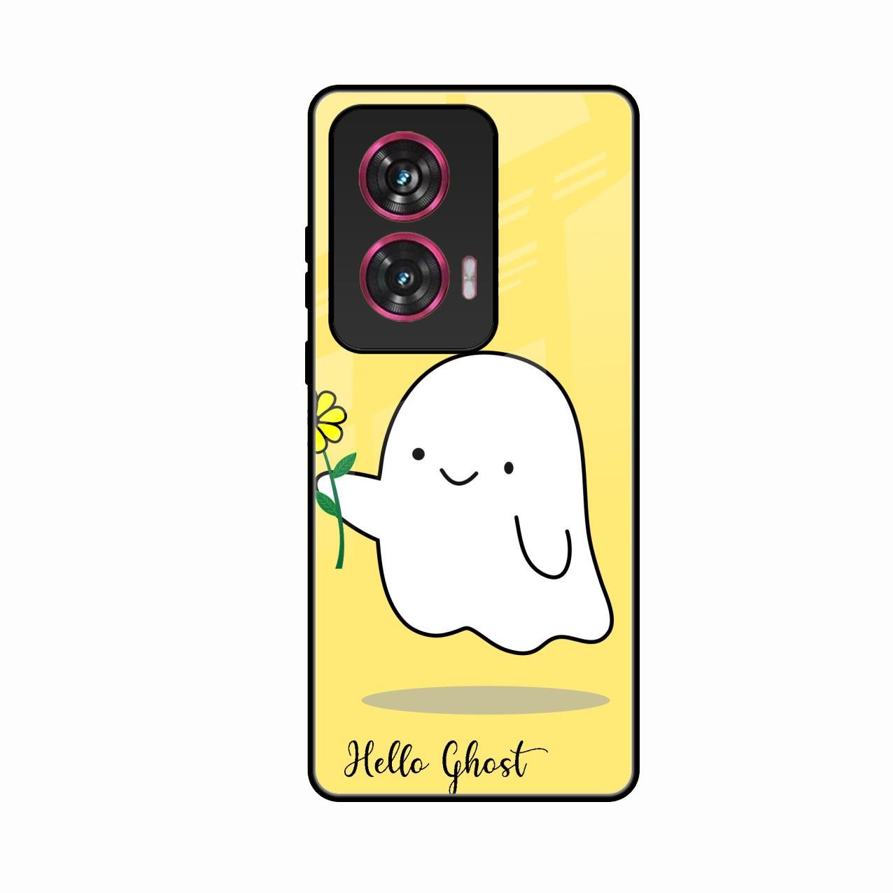 Ghost With Flower Glass Case Cover For Motorola G96 5G