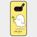 Ghost With Flower Glass Case Cover For Nothing Phone 2A Plus
