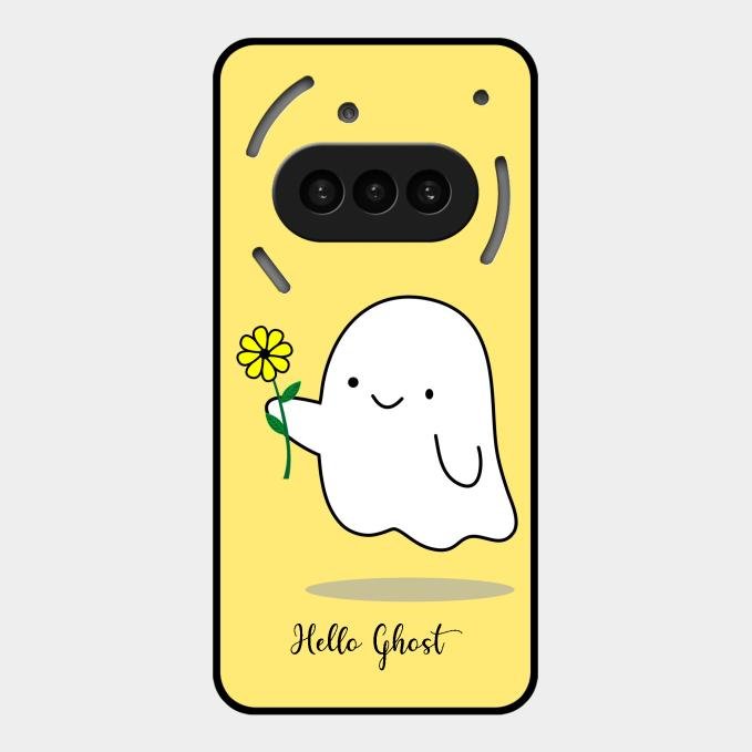 Ghost With Flower Glass Case Cover For Nothing Phone 3A 5G