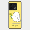 Ghost With Flower Glass Case Cover For Oneplus 10 Pro 5G