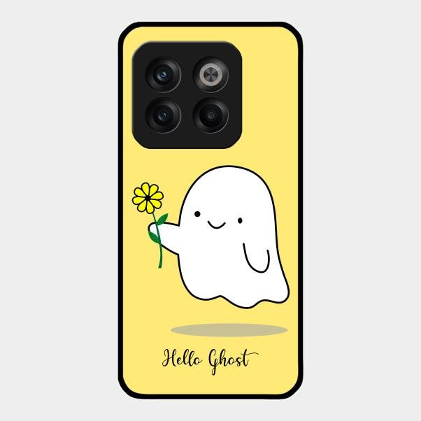 Ghost With Flower Glass Case Cover For Oneplus 10T 5G