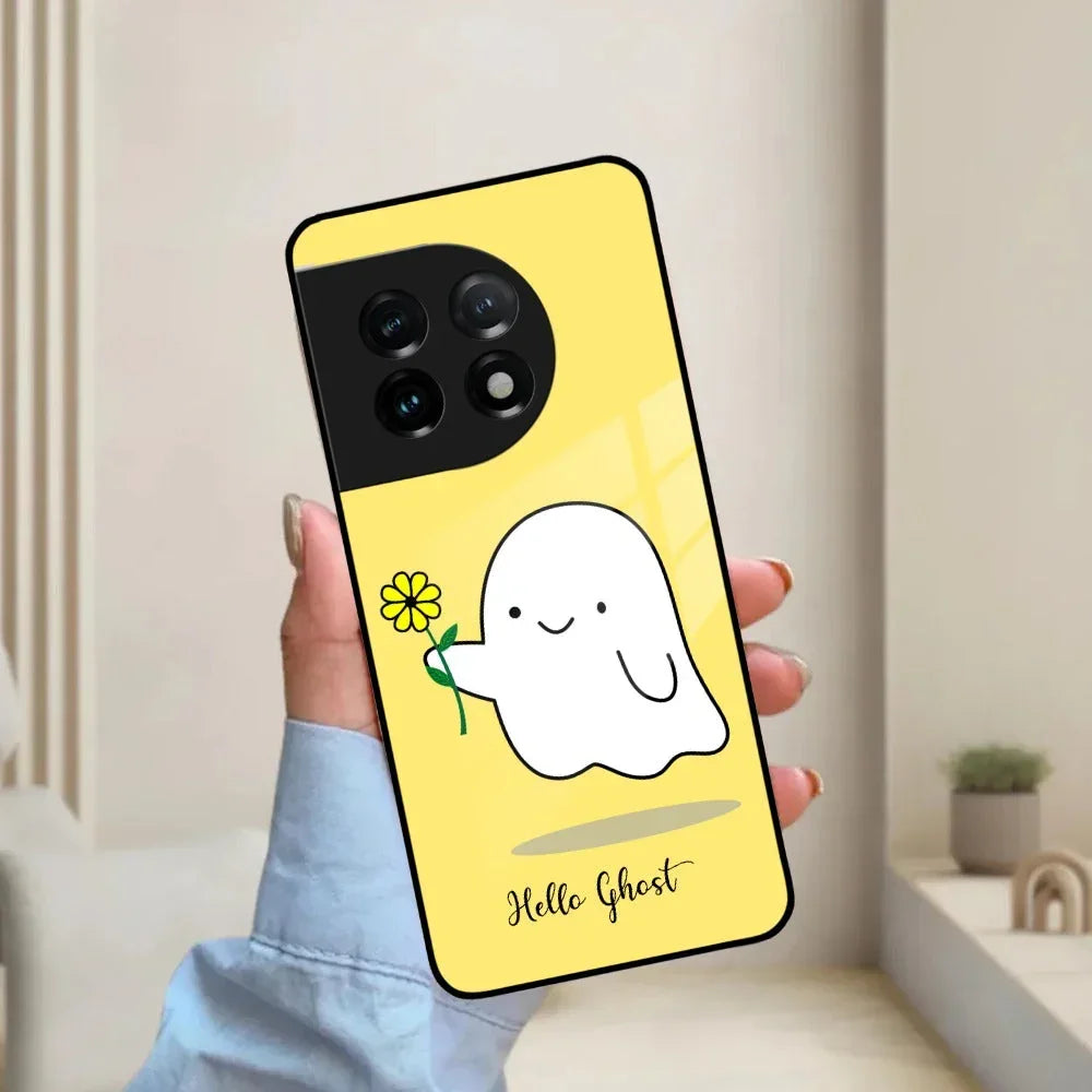 Ghost With Flower Glass Case Cover For OnePlus - ShopOnCliQ