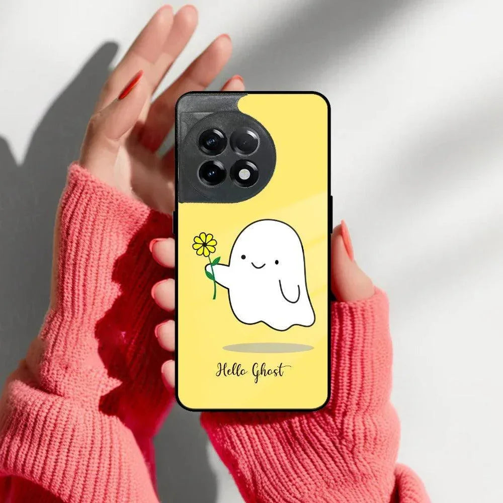 Ghost With Flower Glass Case Cover For OnePlus - ShopOnCliQ