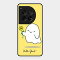 Ghost With Flower Glass Case Cover For Oneplus 12 5G