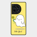 Ghost With Flower Glass Case Cover For Oneplus 12R 5G