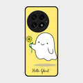 Ghost With Flower Glass Case Cover For Oneplus 13 5G