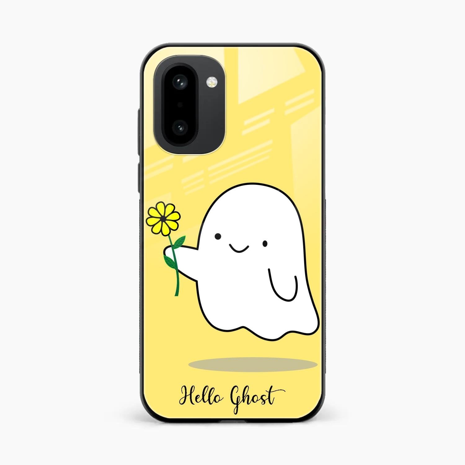 Ghost With Flower Glass Case Cover For OnePlus 15R 5G