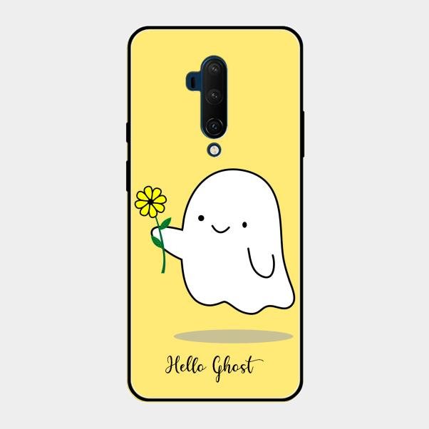 Ghost With Flower Glass Case Cover For Oneplus 7T Pro