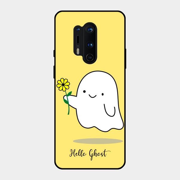 Ghost With Flower Glass Case Cover For Oneplus 8 Pro