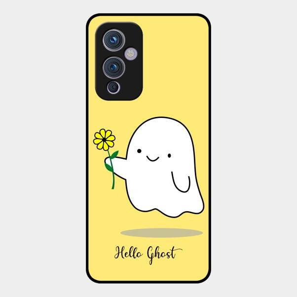 Ghost With Flower Glass Case Cover For Oneplus 9 5G
