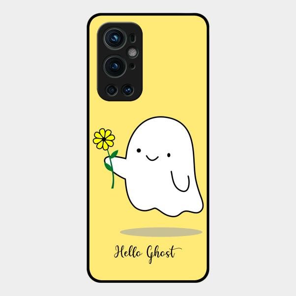 Ghost With Flower Glass Case Cover For Oneplus 9 Pro 5G