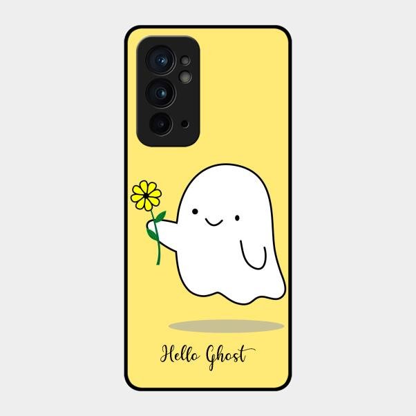 Ghost With Flower Glass Case Cover For Oneplus 9Rt 5G