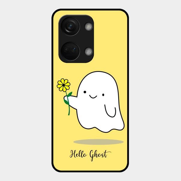 Ghost With Flower Glass Case Cover For Oneplus Nord 3 5G