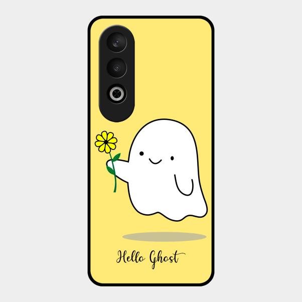Ghost With Flower Glass Case Cover For Oneplus Nord Ce 4 5G