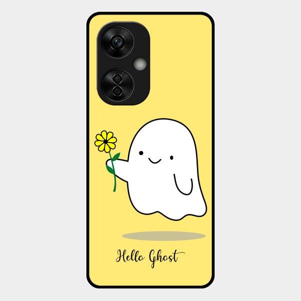Ghost With Flower Glass Case Cover For Oneplus Nord Ce5 5G